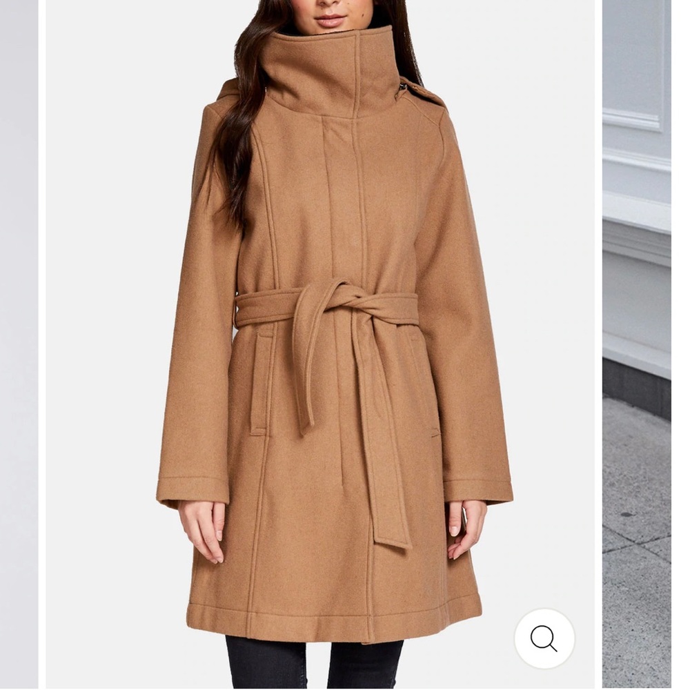 Mia Melon Lexi 2 Tan Wool Waterproof Raincoat - sold out online